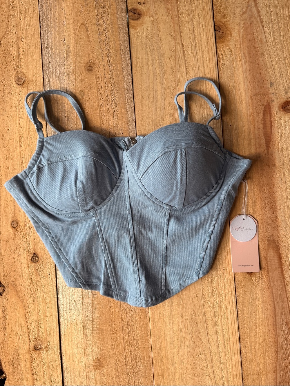 Blashe Denim -Style women’s Blue Bustier Corset Top - Women's Intimates size L N